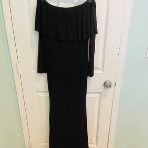 Black dress, off the shoulder